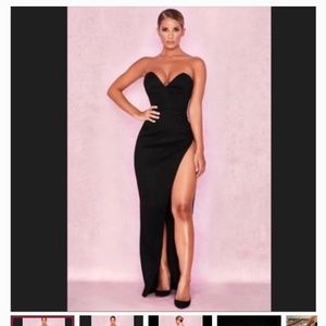 House of CB High slit black dress
